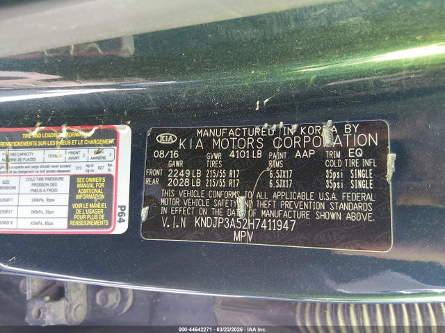 Aukcja sprzedaży 2017 Kia Soul +, vin: KNDJP3A52H7411947, numer aukcji: 44642271