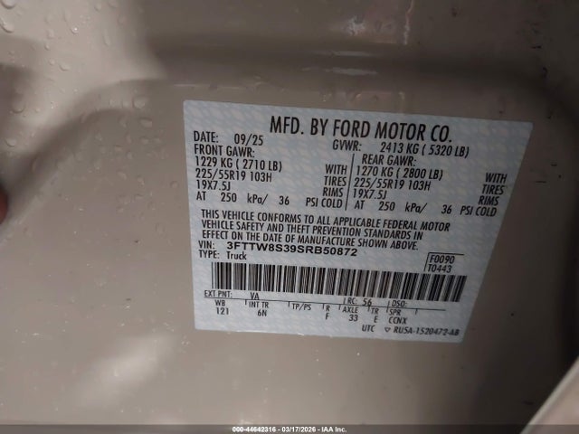 Ford Maverick Lariat 2025 3FTTW8S39SRB50872 Image 9
