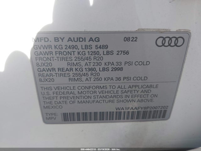 2023 AUDI Q5 WA1FAAFY8P2007202 Photo 8