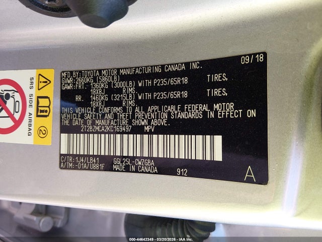2019 Lexus Rx 350 მანქანა იყიდება აუქციონზე, vin: 2T2BZMCA2KC169497, აუქციონის ნომერი: 44642349