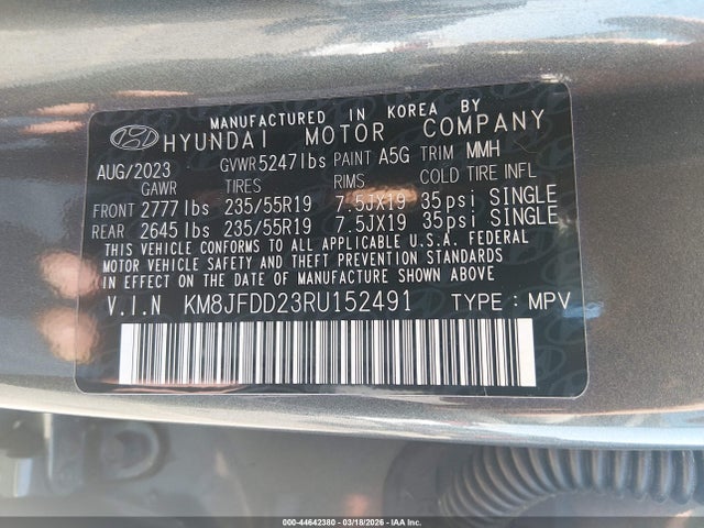 Продаж на аукціоні авто 2024 Hyundai Tucson Plug-in Hybrid Limited, vin: KM8JFDD23RU152491, номер лоту: 44642380