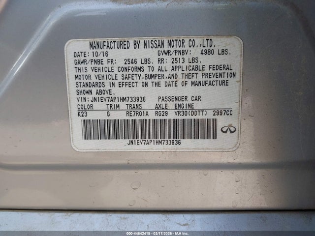 2017 INFINITI Q50 JN1EV7AP1HM733936 Photo 8