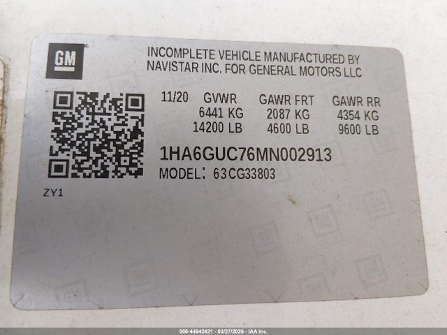 Продажа на аукционе авто 2021 Jayco Redhawk, vin: 1HA6GUC76MN002913, номер лота: 44642421