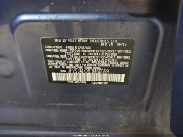 Продажа на аукционе авто 2014 Subaru Forester 2.5i Premium, vin: JF2SJAEC4EH460559, номер лота: 44642445