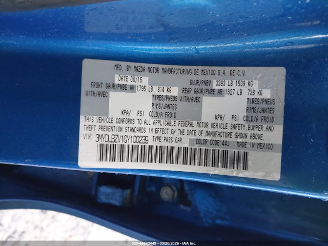 3MYDLBZV1GY100239 Scion IA