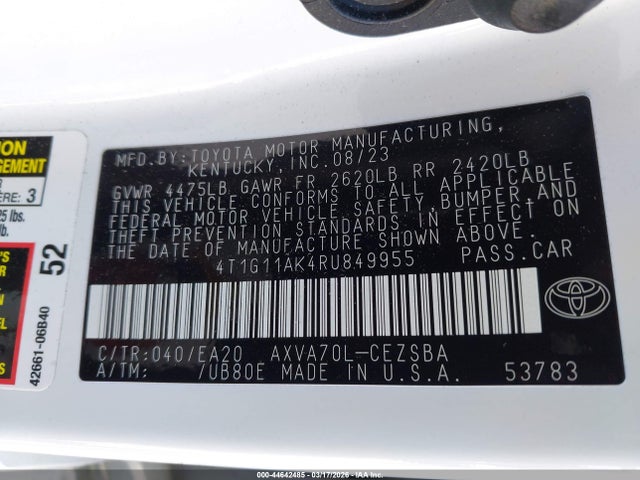 Toyota CAMRY SE 2024 4T1G11AK4RU849955 Image 9