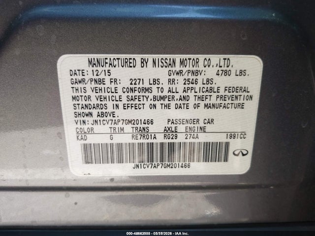 JN1CV7AP7GM201466 Infiniti Q50 2.0t Premium