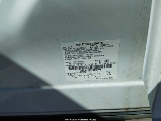 Ford Flex Limited 2019 2FMGK5D87KBA30275 Image 9