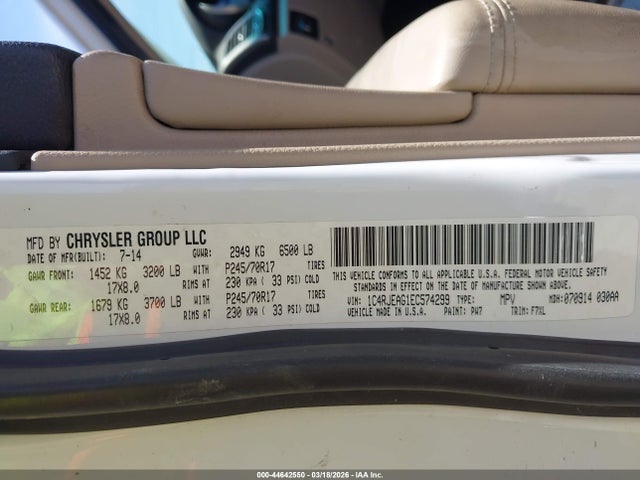 1C4RJEAG1EC574299 Jeep Grand Cherokee Laredo