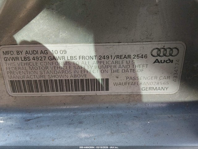 2010 AUDI A4 WAUFFAFL8AN028565 Photo 8