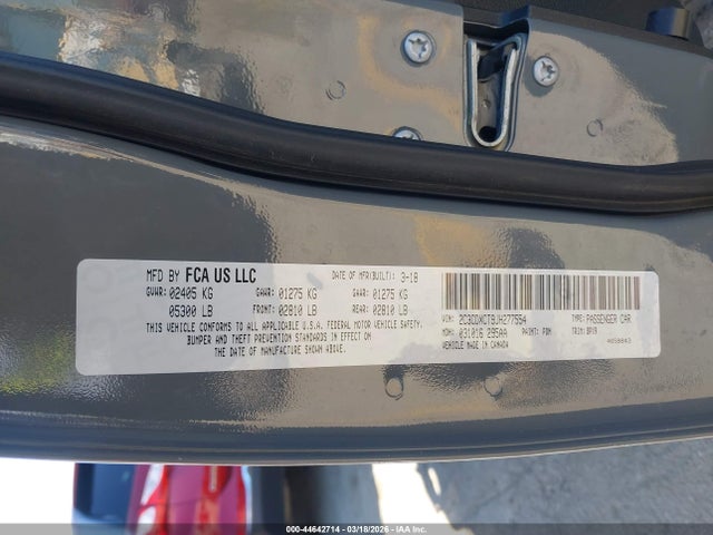 Продажа на аукционе авто 2018 Dodge Charger R/t Rwd, vin: 2C3CDXCT9JH277554, номер лота: 44642714
