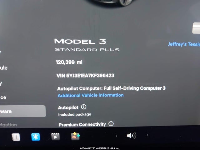 Продаж на аукціоні авто 2019 Tesla Model 3 Long Range/mid Range/standard Range/standard Range Plus, vin: 5YJ3E1EA7KF396423, номер лоту: 44642763