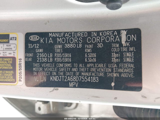 Aukcja sprzedaży 2013 Kia Soul +, vin: KNDJT2A68D7554183, numer aukcji: 44642788