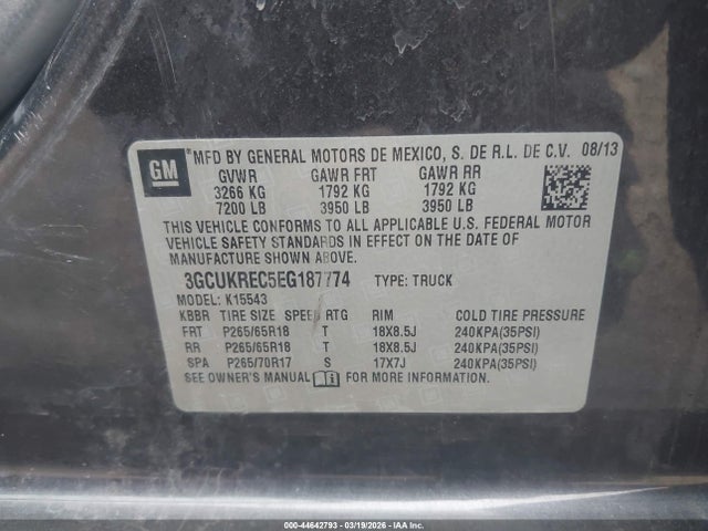 2014 CHEVROLET SILVERADO 1500 3GCUKREC5EG187774 Photo 8