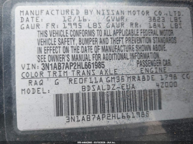 2017 NISSAN SENTRA 3N1AB7AP2HL661985 Photo 8