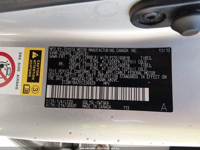 Продажа на аукционе авто 2014 Lexus Rx 350, vin: 2T2BK1BA7EC236829, номер лота: 44642994