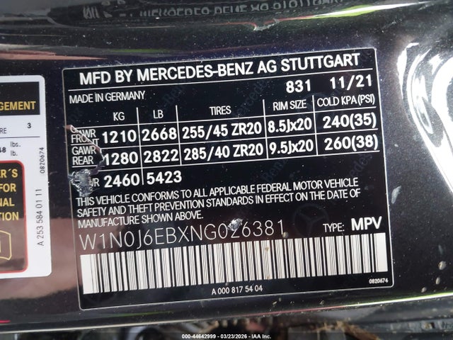 Продажа на аукционе авто 2022 Mercedes-benz Amg Glc 43 4matic Coupe, vin: W1N0J6EBXNG026381, номер лота: 44642999