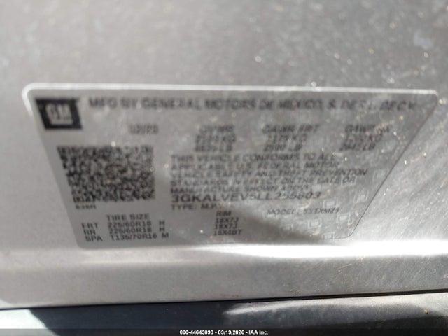 Продаж на аукціоні авто 2020 Gmc Terrain Awd Slt, vin: 3GKALVEV5LL255803, номер лоту: 44643093