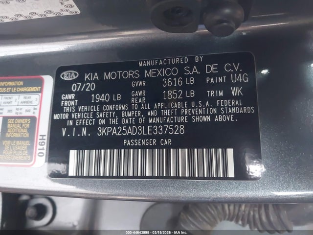 3KPA25AD3LE337528 KIA Rio 5-door S