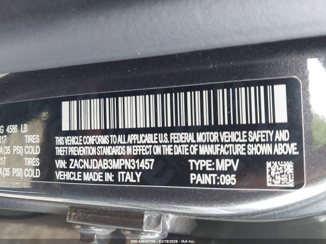 Aukcja sprzedaży 2021 Jeep Renegade Sport 4x4, vin: ZACNJDAB3MPN31457, numer aukcji: 44643154