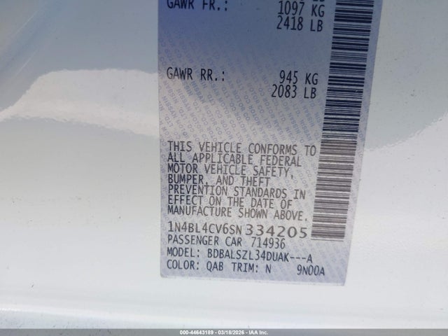 Nissan Altima Sr Fwd 2025 1N4BL4CV6SN334205 Image 9