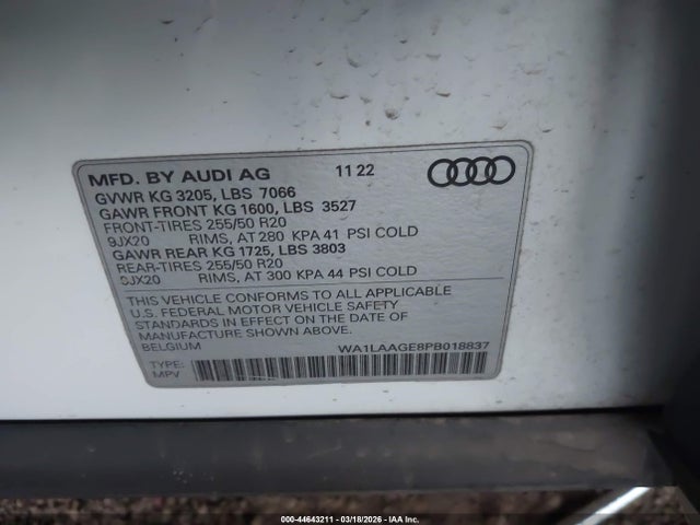 WA1LAAGE8PB018837 Audi E-tron Premium Plus Quattro