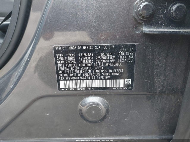 3CZRU6H13KG728156 Honda HR-V SPORT