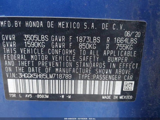 2020 HONDA FIT 3HGGK5H85LM718789 Photo 8