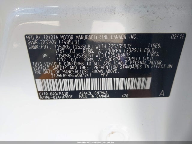 Toyota Rav4 Xle 2014 2T3WFREV9EW087241 Image 9