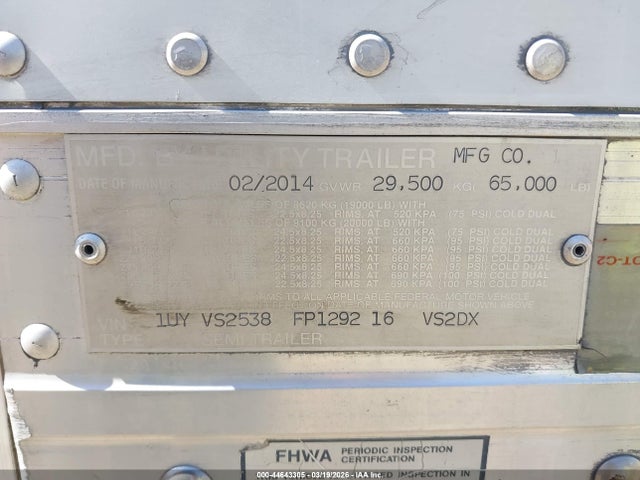 Aukcja sprzedaży 2015 Utility Trailer Mfg Unknown, vin: 1UYVS2538FP129216, numer aukcji: 44643305