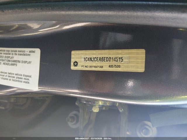 Aukcja sprzedaży 2014 Jeep Compass High Altitude, vin: 1C4NJCEA6ED814515, numer aukcji: 44643327