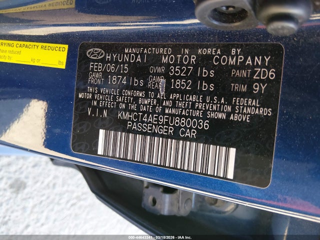 KMHCT4AE9FU880036 Hyundai ACCENT GLS