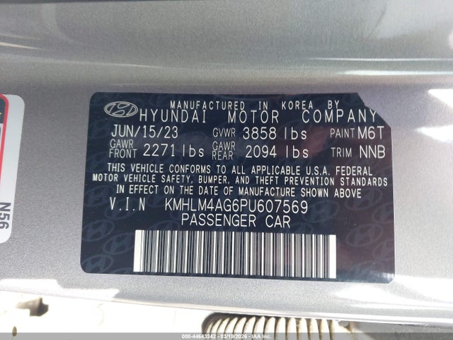 Aukcja sprzedaży 2023 Hyundai Elantra Sel, vin: KMHLM4AG6PU607569, numer aukcji: 44643342