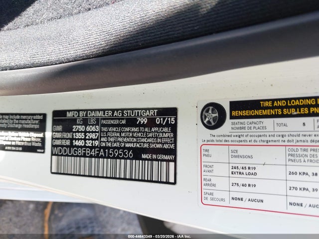 Продаж на аукціоні авто 2015 Mercedes-benz S 550 4matic, vin: WDDUG8FB4FA159536, номер лоту: 44643349