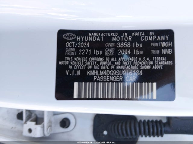 Продажа на аукционе авто 2025 Hyundai Elantra Sel Sport, vin: KMHLM4DG9SU916134, номер лота: 44643434