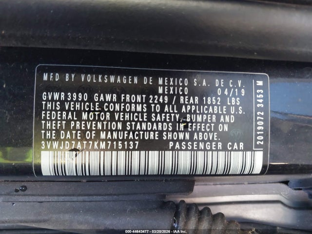 2019 VOLKSWAGEN BEETLE 3VWJD7AT7KM715137 Photo 8