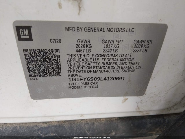 1G1FY6S09L4130691 Chevrolet Bolt Ev Fwd Lt