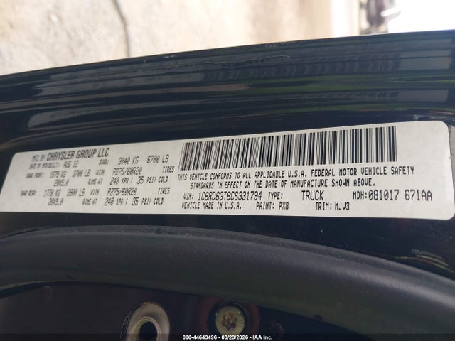 Продаж на аукціоні авто 2012 Ram 1500 Slt, vin: 1C6RD6GT8CS331794, номер лоту: 44643496
