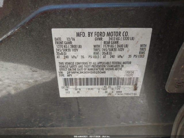 2017 FORD EDGE 2FMPK3K90HBB25348 Photo 8