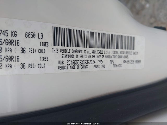 2012 DODGE GRAND CARAVAN 2C4RDGCGXCR372324 Photo 8