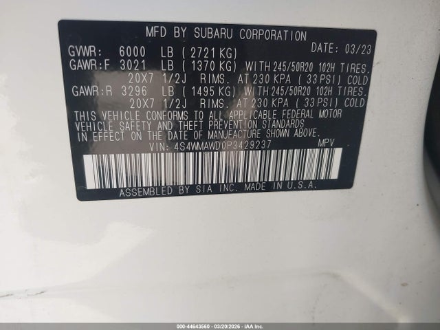 2023 SUBARU ASCENT 4S4WMAWD0P3429237 Photo 8