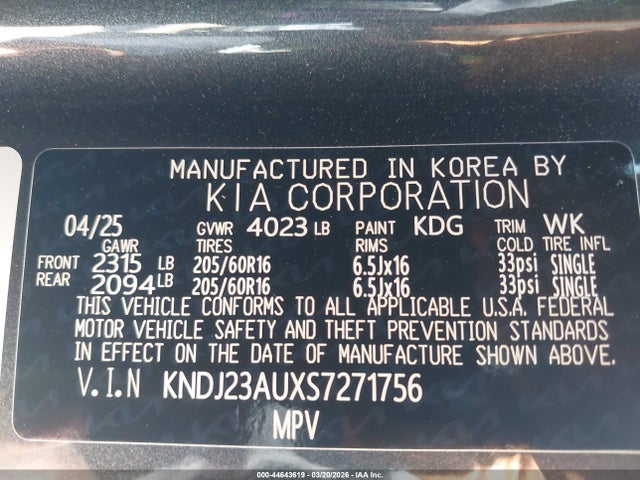 KNDJ23AUXS7271756 KIA SOUL LX