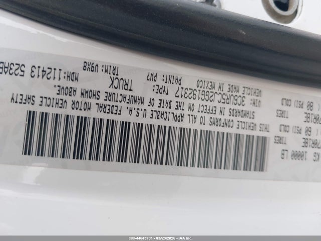 Продажа на аукционе авто 2016 Ram 2500 Tradesman, vin: 3C6UR5CJ2GG192317, номер лота: 44643701