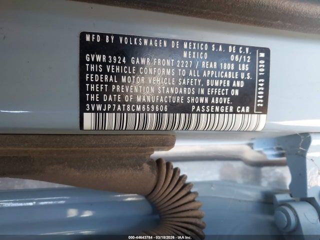 Продажа на аукционе авто 2012 Volkswagen Beetle 2.5l, vin: 3VWJP7AT8CM659606, номер лота: 44643784