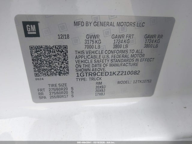 1GTR9CED1KZ210082 GMC Sierra 1500 Elevation