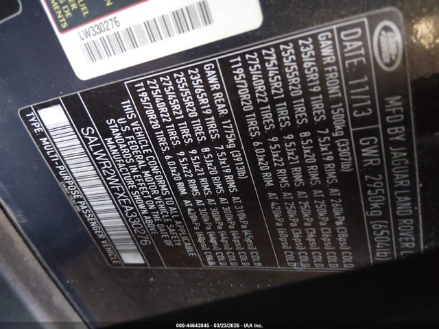 2014 LAND ROVER RANGE ROVER SPORT SALWR2WFXEA330276 Photo 8