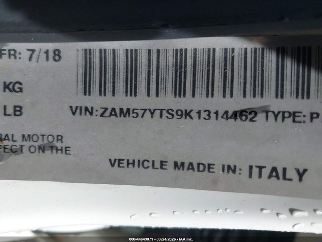 Продажа на аукционе авто 2019 Maserati Ghibli S Q4 Gransport, vin: ZAM57YTS9K1314462, номер лота: 44643871