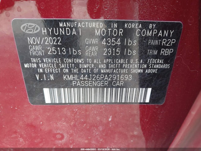 Продаж на аукціоні авто 2023 Hyundai Sonata Sel Plus, vin: KMHL44J26PA291693, номер лоту: 44643893