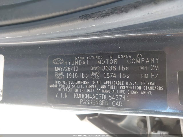2011 HYUNDAI ACCENT KMHCN4AC7BU543741 Photo 8
