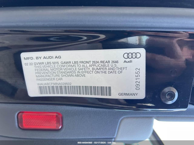 2022 AUDI A5 SPORTBACK WAUABCF56NA028502 Photo 8